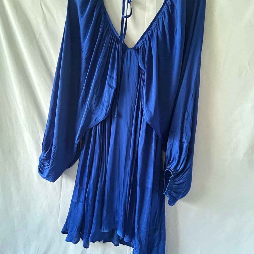 Chic Royal Blue Long Sleeve Dress - Picture 6 of 9